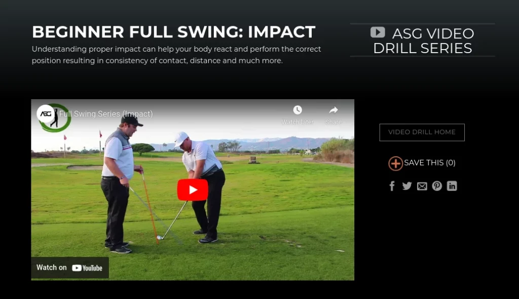 Golf Video Drill Page