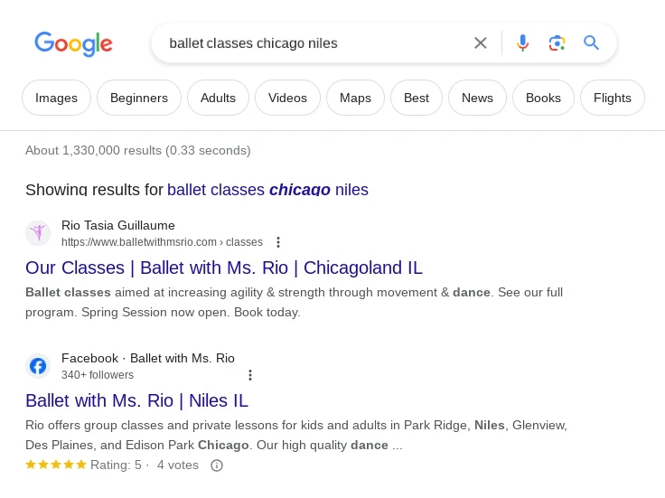 Ballet With Ms.Rio Organic Search Results